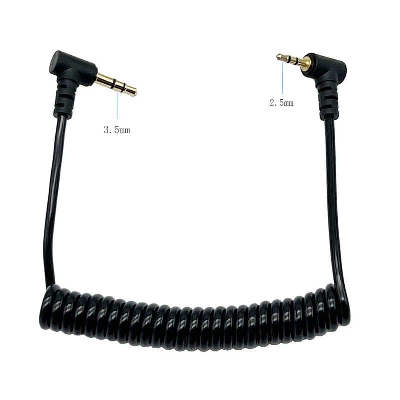 Seadream Coiled 2.5mm to 3.5mm Aux Cable;Seadream Coiled Angled 2.5mm Male to 3.5mm Male Audio Adapter Cable Car Auxiliary Audio Cable Cord (1Pack) - Image 3